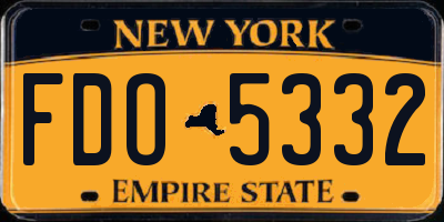 NY license plate FDO5332