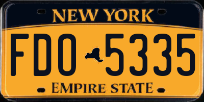 NY license plate FDO5335
