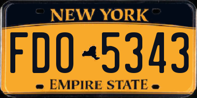 NY license plate FDO5343