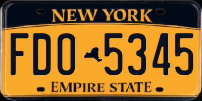 NY license plate FDO5345