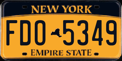 NY license plate FDO5349