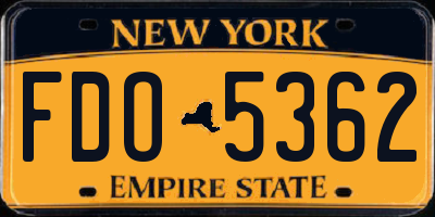 NY license plate FDO5362