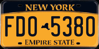 NY license plate FDO5380