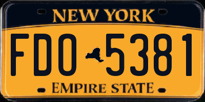 NY license plate FDO5381