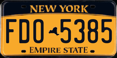 NY license plate FDO5385