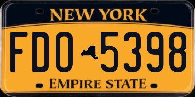 NY license plate FDO5398