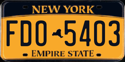 NY license plate FDO5403