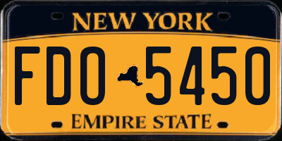 NY license plate FDO5450