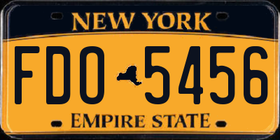 NY license plate FDO5456