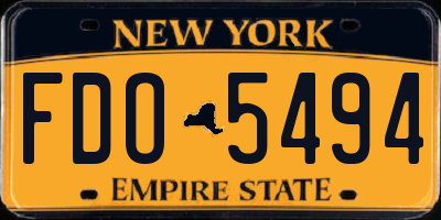 NY license plate FDO5494
