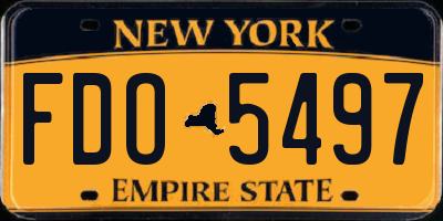 NY license plate FDO5497