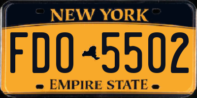 NY license plate FDO5502