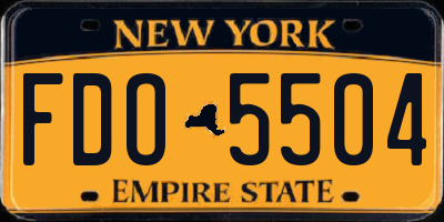 NY license plate FDO5504