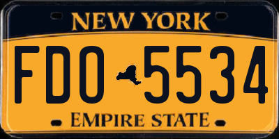 NY license plate FDO5534