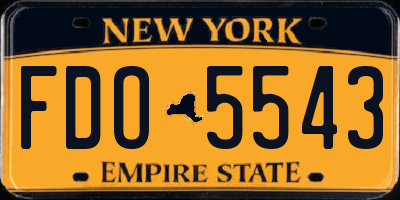 NY license plate FDO5543