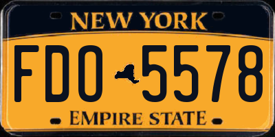 NY license plate FDO5578
