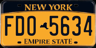 NY license plate FDO5634