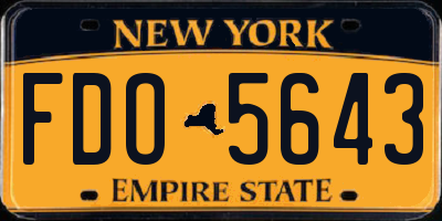 NY license plate FDO5643