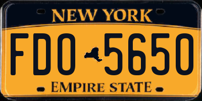 NY license plate FDO5650