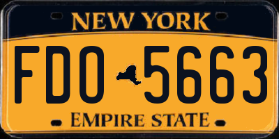 NY license plate FDO5663