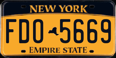 NY license plate FDO5669
