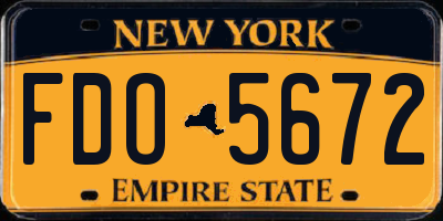 NY license plate FDO5672