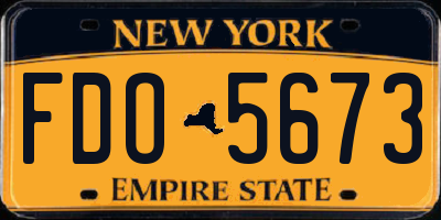 NY license plate FDO5673