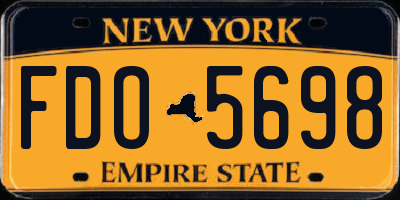NY license plate FDO5698