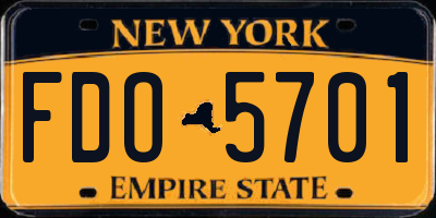 NY license plate FDO5701
