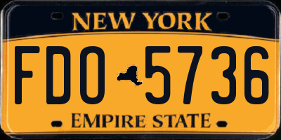 NY license plate FDO5736