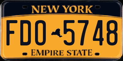 NY license plate FDO5748