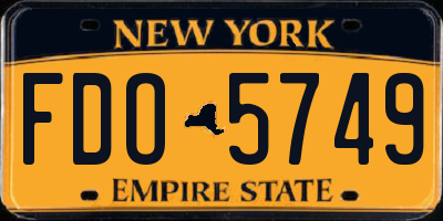 NY license plate FDO5749