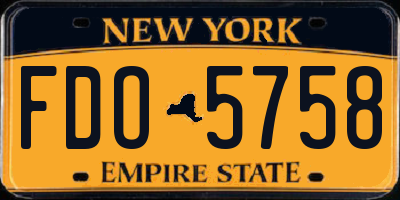 NY license plate FDO5758