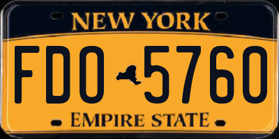NY license plate FDO5760