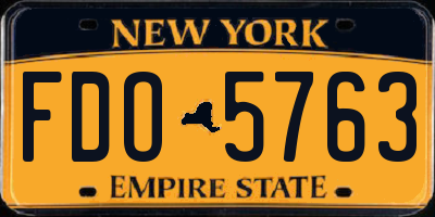 NY license plate FDO5763