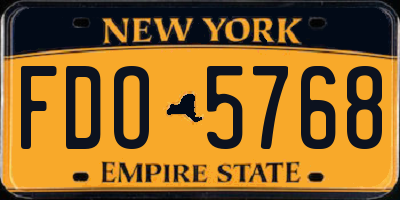 NY license plate FDO5768
