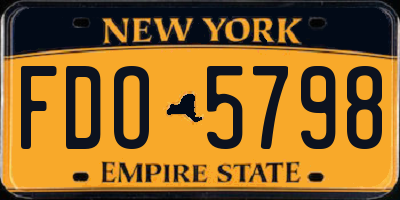 NY license plate FDO5798