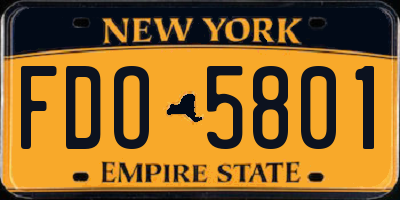 NY license plate FDO5801