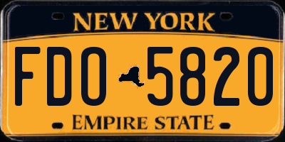 NY license plate FDO5820