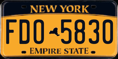 NY license plate FDO5830