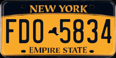 NY license plate FDO5834