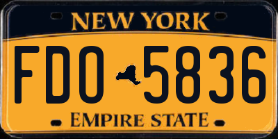 NY license plate FDO5836