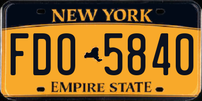 NY license plate FDO5840