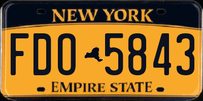 NY license plate FDO5843