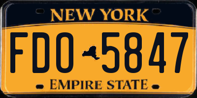 NY license plate FDO5847