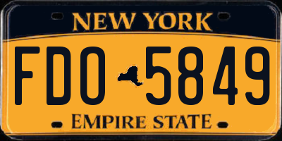 NY license plate FDO5849