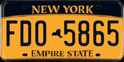 NY license plate FDO5865