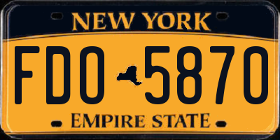 NY license plate FDO5870
