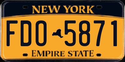 NY license plate FDO5871