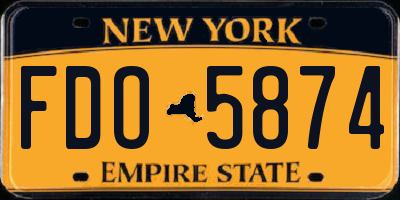 NY license plate FDO5874